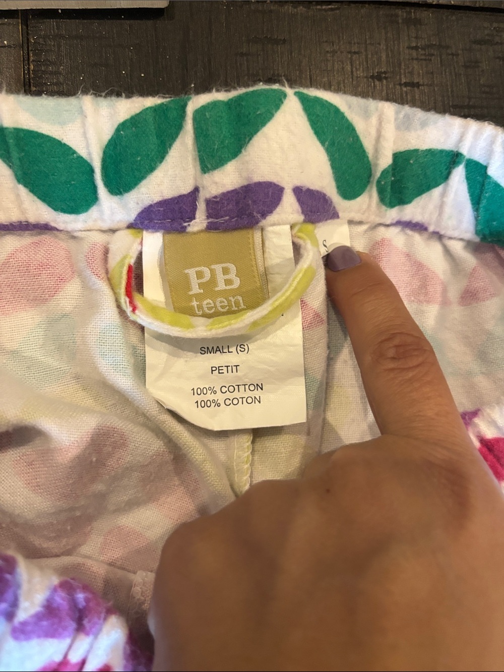 Pottery Barn Teen Colorful Patterned Button-Up Top & Pants Pajama Set Small - Picture 7 of 8